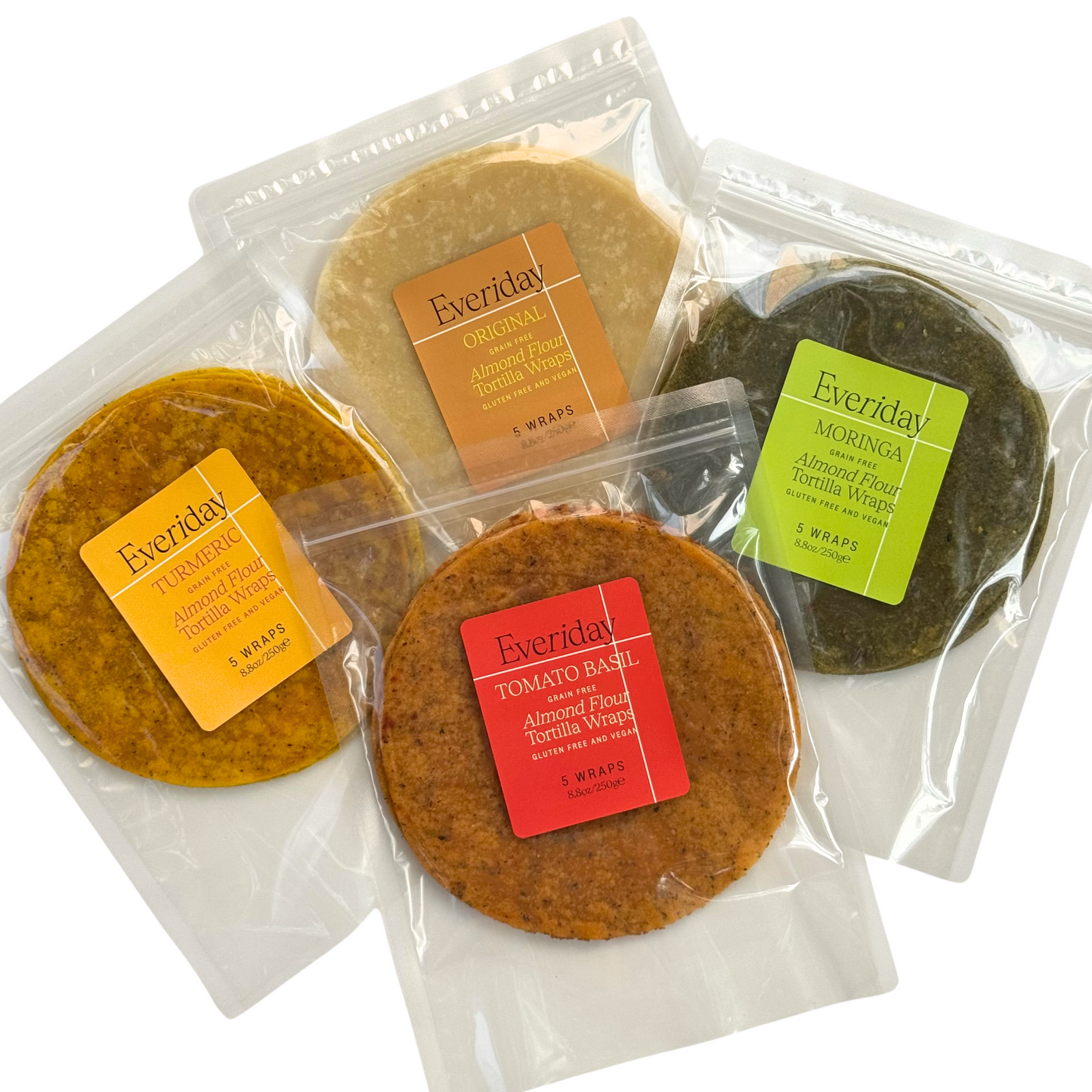 Tomato Basil Almond Flour Vegan Tortilla Wraps