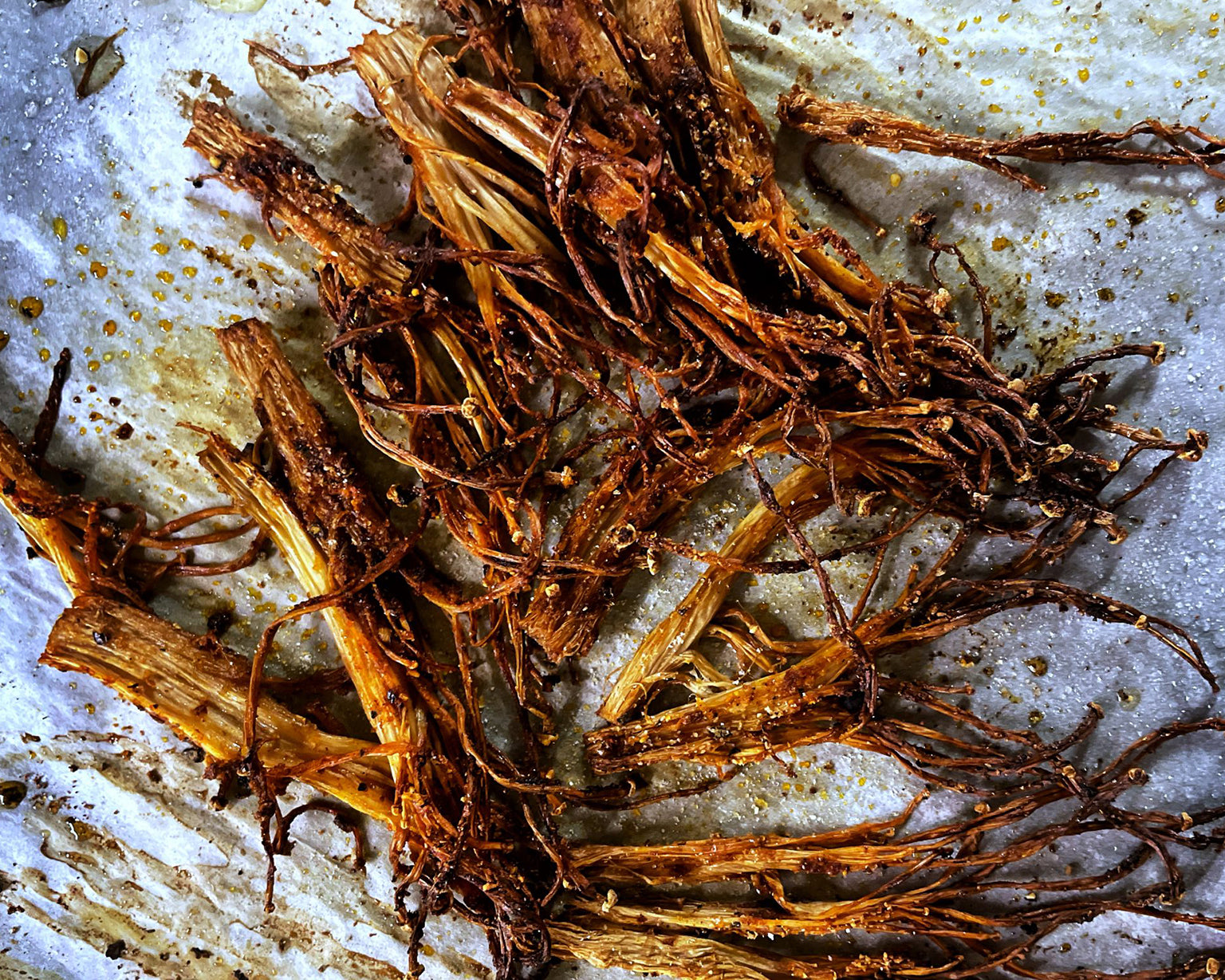 Crispy Spiced Enoki Mushrooms