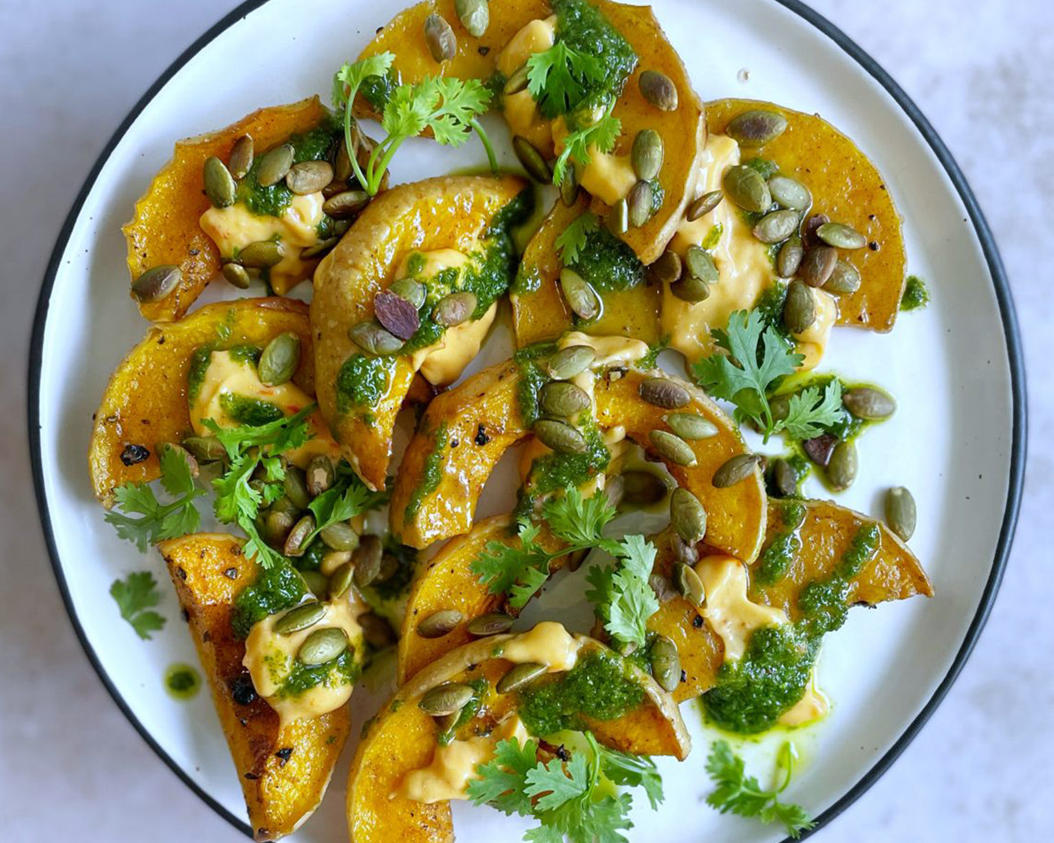 Squash with Chili Yogurt & Coriander