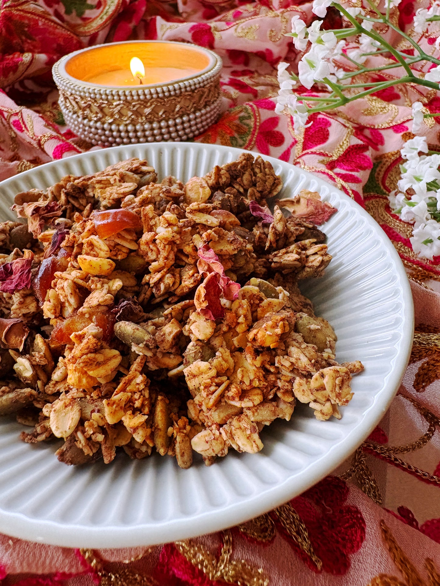 Diwali Cardamom Rose Granola