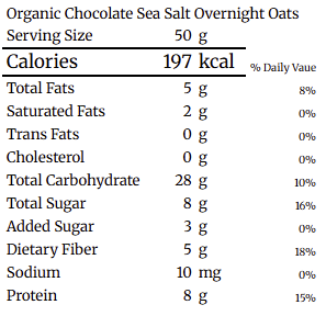 Organic Overnight Oats Chocolate Sea Salt | 250g