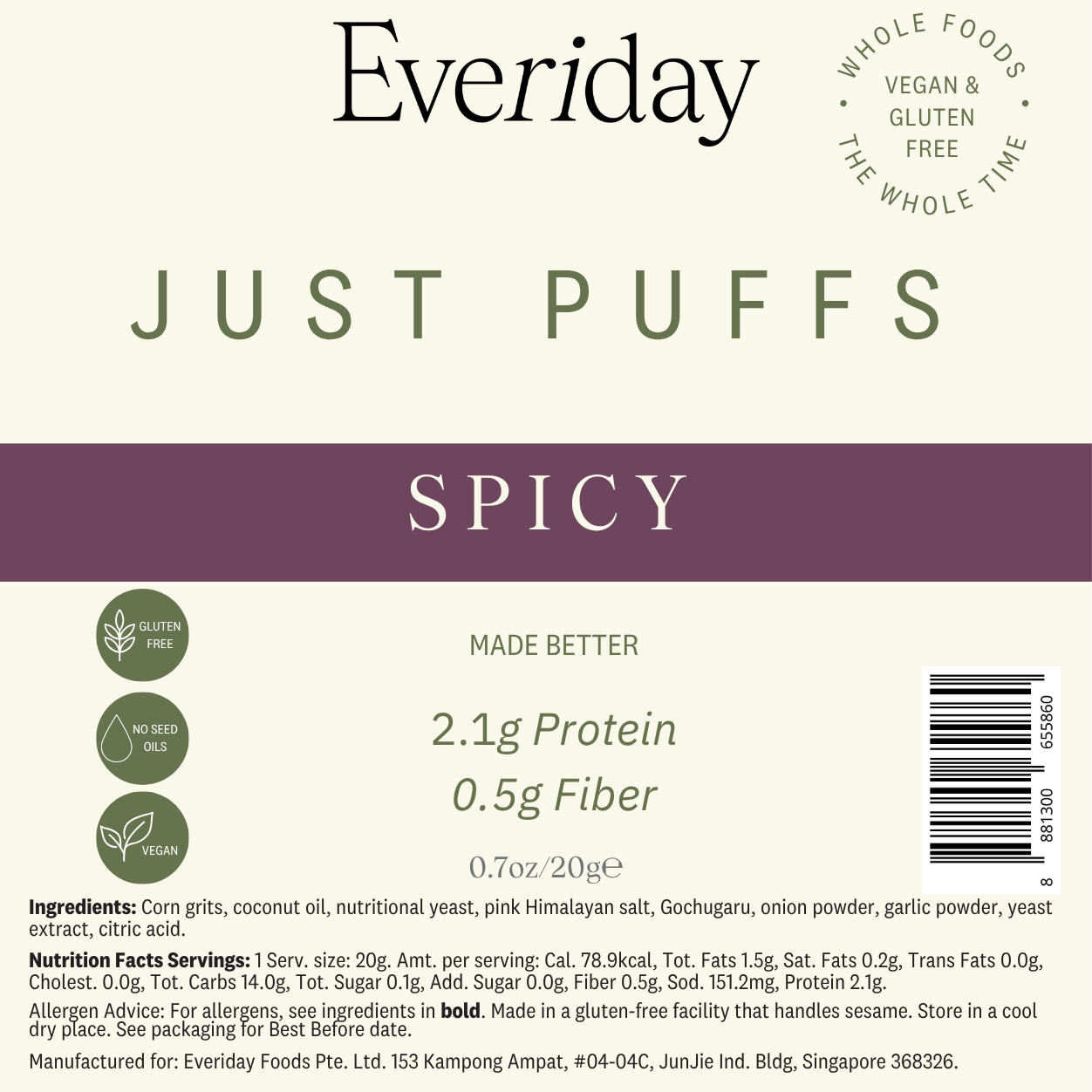Just Puffs Spicy Snacks | 6