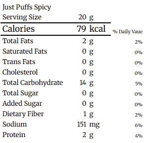 Just Puffs Spicy Snacks | 6
